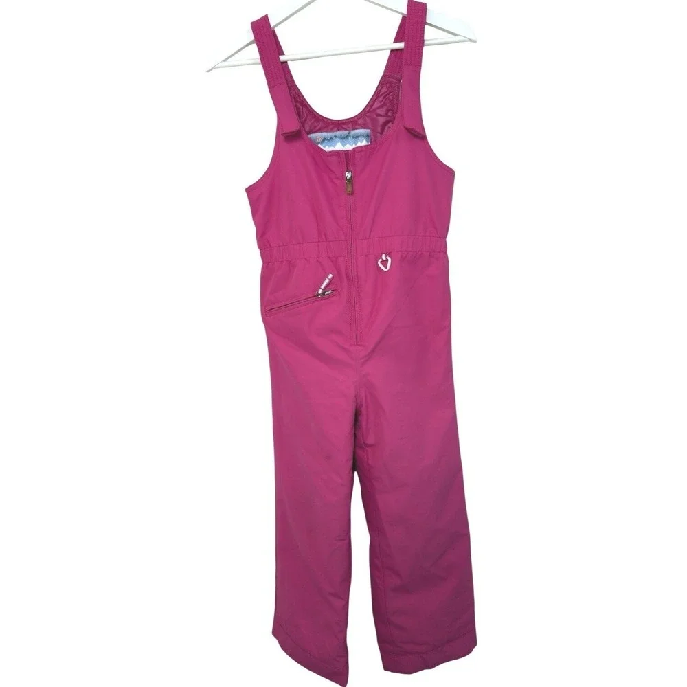 Obermeyer I-Grow Girls Ski Bib Snow Pants Pink Size 8 Insulated Winter Snowboard